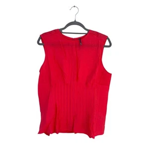 Nuevo con etiquetas Top Anthropologie The Della Plisado Cintura Shell, Rojo, Talla XS - Imagen 1 de 7