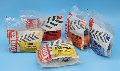 Винтажный 1992 McDonalds Happy Meal Tonka игрушки полный набор из 5 новый из старых запасов MIP ретро ребенка - Изображение 1 из 4