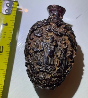 chinese antique hand carved snuff bottle beautiful workmanship - Image 1 of 4