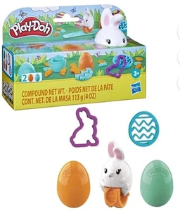 Play-Doh Springtime Pals EASTER Bunny Rabbit Egg Set • 2-Colors: Orange & Teal - Picture 1 of 5