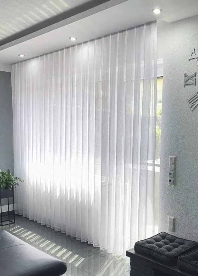 High Quality Ready Made Curtain White Store Twin Stitched Pleated Tape - Image 1 of 4