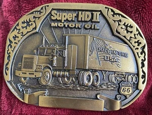 Limited Edition Phillips 66 Belt Buckle SUPER HD II Motor Oil RKO Promotions TX - Picture 1 of 2