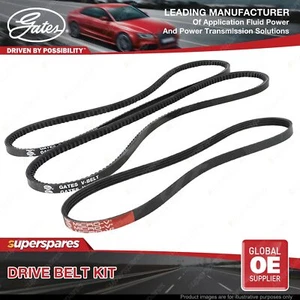 Gates A/C & Alt Drive Belt Kit for Toyota Landcruiser HDJ100 HDJ78 HDJ79 HDJ101 - Picture 1 of 2