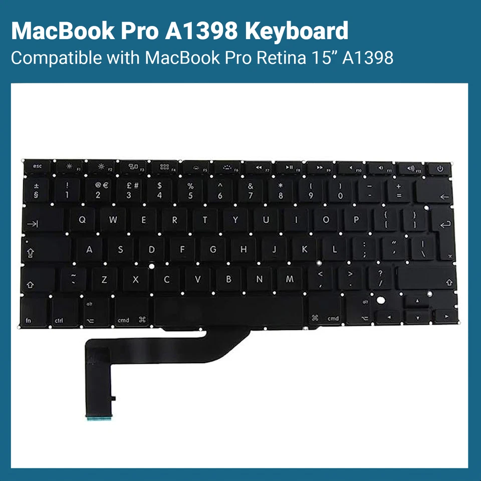 Apple MacBook Pro Retina 15" Replacement Keyboard UK A1398 2012 2013 2014 2015 - Image 1 of 1