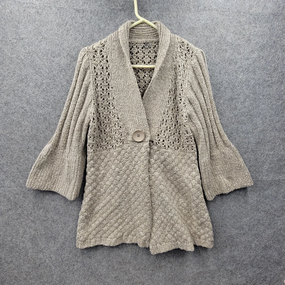 Cárdigan suéter de lana marrón One Girl Who para mujer Foto 1 de 4