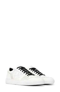 Sneakers basse P448 P20ZAC-M da uomo in pelle scamosciata BIANCHE TAGLIA 10M US 43EU NUOVE CON SCATOLA - Foto 1 di 5