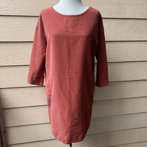 Curator Tundra Tunic Dress Rust Long Sleeve Shift Short Casual Women Brown Red S - Bild 1 von 5