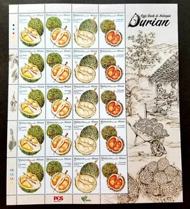 Malasia Rey de las Frutas Durian 2021 Alimentación Planta Agricultura Árbol (hoja) MNH - Imagen 1 de 5