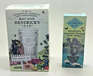 HENDRICK'S GIN GLASS & NEPTUNIA MERMAID BOTTLE STOPPER - BNIB HENDRICKS - Picture 1 of 7