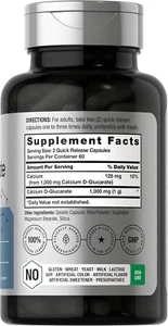 Calcium D-Glucarate 1000Mg | 120 Capsules | Non-Gmo, Gluten Free Supplement - Picture 1 of 1