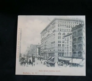 Vintage Postkarte - Büffel, New York - Main Street - Blick nach Norden - nicht verschickt - Bild 1 von 2