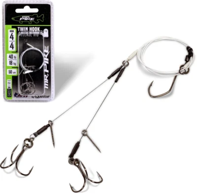 QUANTUM MR. PIKE GHOST TRACES TWIN HOOK-RELEASE-RIG #4 50CM Raubfisch  4723005, - Bild 1 von 2