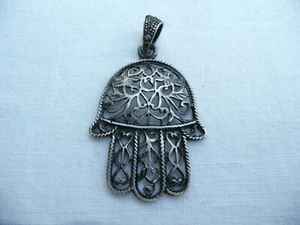 Vintage Moroccan Berber Silver Fatma Hand MOROCCO - Picture 1 of 6
