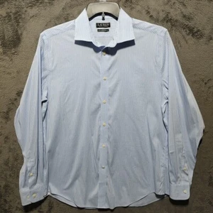 Lauren Ralph Lauren Shirt Adult Large 16 1/2 34/35 Blue Check Long Sleeve Mens - Picture 1 of 13