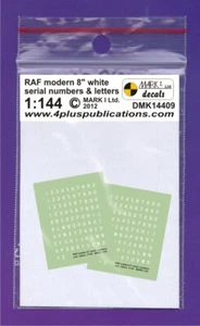 1/144 Decals: RAF Modern 8' White Number/Letters  #DMK14409 :  MARK1 - Picture 1 of 1