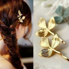Gold Leaf Hair Clip Accessory Boho Summer Festival Jewellery Gift Idea UK