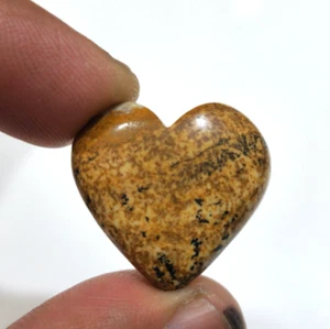 Pretty 37.90 Crt Picture Jasper Heart Shape Cabochon For Jewelry Loose Gemstone - Picture 1 of 6