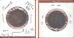 France 1855 BB Cing Centime Coin - Picture 1 of 1