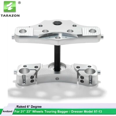 21"23" Wheels 6 Degree Raked Triple Trees For Harley Touring 97-13 Street Glide Foto 1 de 4