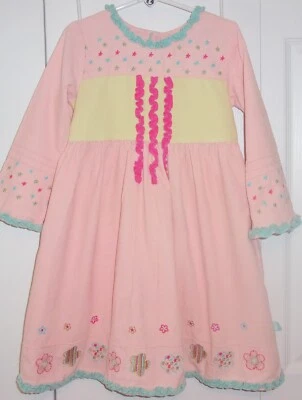 Girls size 5 Deuxpardeux cotton, pink, long sleeve adorable dress - Image 1 of 4