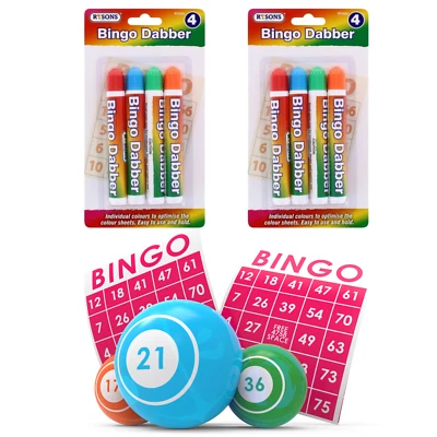 8 Large Bingo Dabbers marker Multi Coloured Dabber Dot Pens Non Grip Child Safe - Image 1 of 4