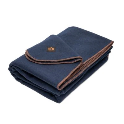 Arcturus Wool Blanket - 4.5 lbs, Warm, Washable, 64" x 88" (Navy Blue) - Image 1 of 4