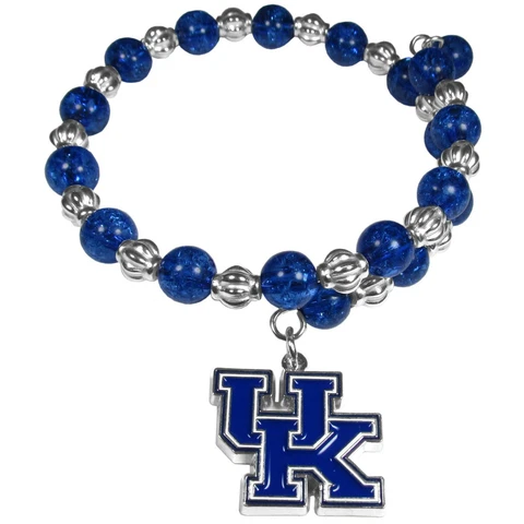 Kentucky Wildcats Bead Memory Wire Bracelet w/ Charm NCAA Licensed Jewelry Cover
