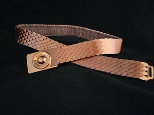 Vintage Fishscale Copper Belt 1970's 26"- 32" - Picture 1 of 9