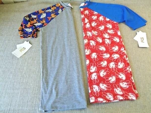 Disney Shirt Mickey Mouse & Bambi Raglan New LuLaRoe Red Blue Girl Sz 12 Lot 2 - Picture 1 of 9