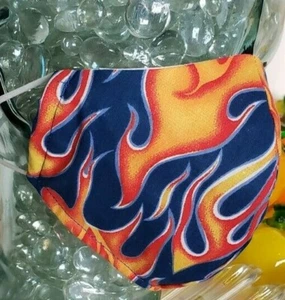 FACE MASK FLAMES! Washable Reusable Filter Made in the USA Adult BUY 3 for $15 - Picture 1 of 4