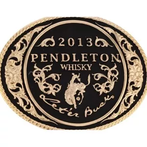 Pendleton Whisky Let'er Buck Montana Silversmith Rodeo Trophy NOS Belt Buckle - Picture 1 of 8