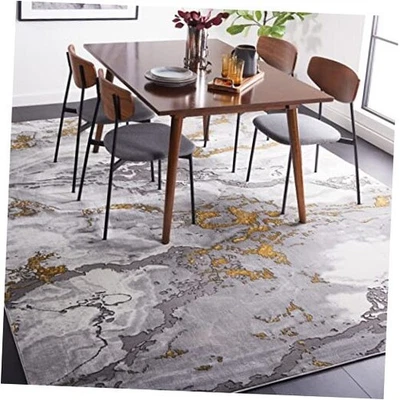  Area Rug 8x10 - Craft Collection - Large - Grey & Gold, Modern Abstract  - Image 1 of 4