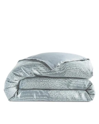 Hudson Park Collection Faded Geometric Duvet Cover Full/Queen Slate - NWT $400 - Image 1 of 4
