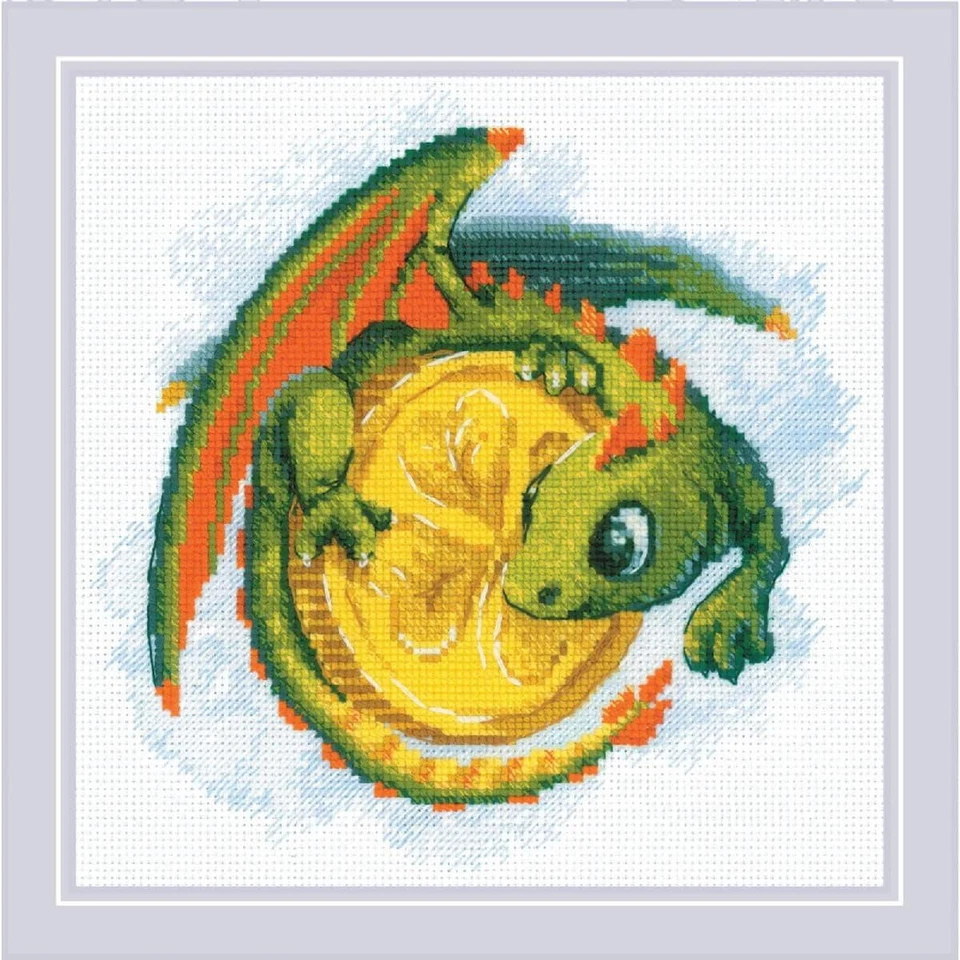 RIOLIS Counted Cross Stitch Kit 7.75"X7.75"-Good Luck Coin - R2142