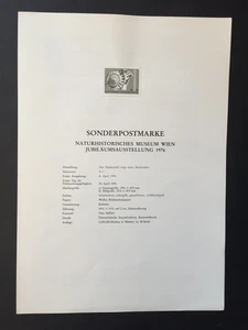ÖSTERREICH SCHWARZDRUCK 1976 WIEN NATURHISTORISCHES MUSEUM FOSSILIEN  's1268 - Bild 1 von 2