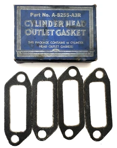 1940s NOS FORD CYLINDER HEAD OUTLET GASKET x4 FLATHEAD V8 A-8255-A3R ORIGINAL - Picture 1 of 5