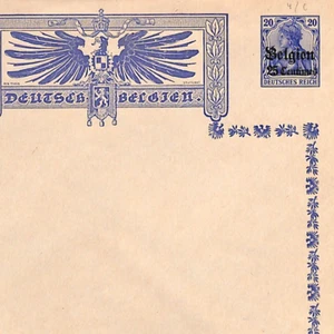 GERMAN BELGIUM Postal Stationery Cover 1915 {samwells-covers}YG351 - Picture 1 of 12