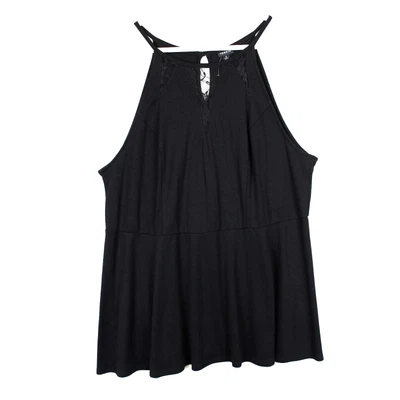 Túnica Torrid Peplum Top Correa Espagueti Mujeres 4X Cerradura Encaje Negro Verano Cómodo Foto 1 de 4
