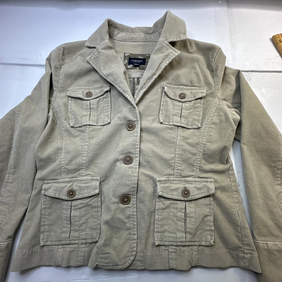 Sonoma женщин вельветовая куртка хаки Sz-L #2008 - Изображение 1 из 4