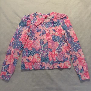 Neu Lilly Pulitzer Oberteil S Jansen Langarm Pullover Pink Isle Snappy Turtle Neu mit Etikett - Bild 1 von 9