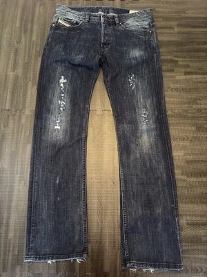 Jeans vintage Diesel Viker lavagem 008II regular reto desgastado bigode 36x34 - Imagem 1 de 4
