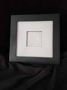 Pottery Barn Black Wooden Picture Frame Matte Holds  Size 4” X 4” Hangs Or Sits - Picture 1 of 7