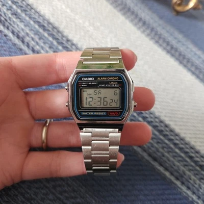 De Colección Años 80 Retro Casio 593 Alarma Digital Cronógrafo Cuarzo A158W Hombre Litio Funciona  Foto 1 de 4