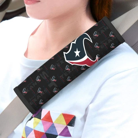 2pcs Houston Texans Car Seat Belt Pad Shoulder Pad Cover Comfortable Driving Cover