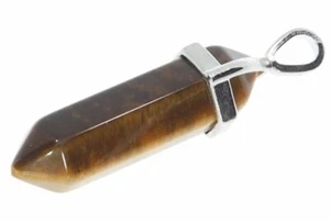  Ojo de tigre doble punta joyería colgante ojal colores plata 40x11mm - HS1363 - Imagen 1 de 2