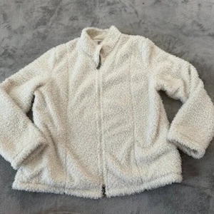 J. Jill Fluffy Cream Full Zip Jacket Women's size XL - Picture 1 of 5