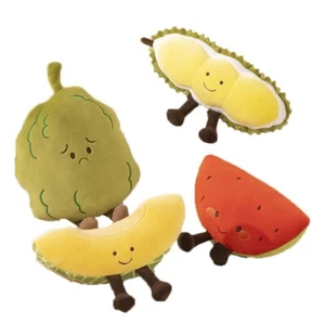 Entzückende Frucht Plüsch Wassermelone & Hami Melone & Durian & Bitterer Kürbis Stofftier Puppen - Bild 1 von 12