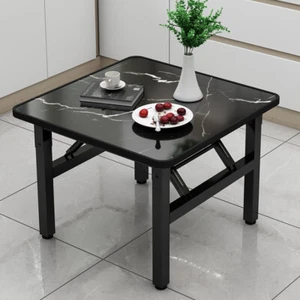 Folding Snack Table Marbling Wood Top Side Laptop Coffee Tea Portable Table Desk - Picture 1 of 12