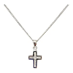 18ct 18k White Gold Crucifix Cross Pendant With Diamonds TDW 0.33ct. Brand New - Picture 1 of 9