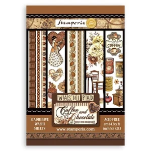 Stamperia A5 Washi Pad 8/Pkg-Coffee And Chocolate - Picture 1 of 1
